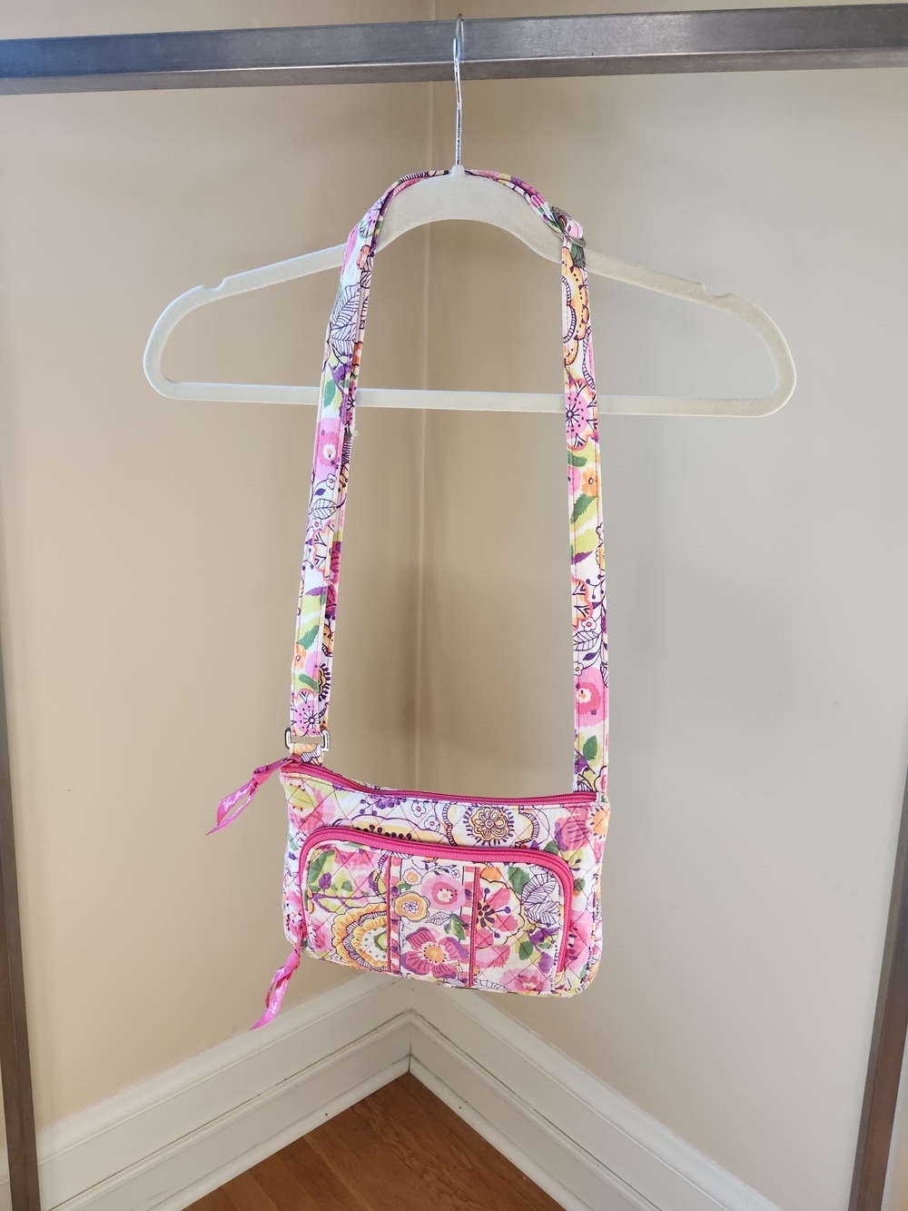 Vera Bradley Pink Floral Quilted Crossbody
